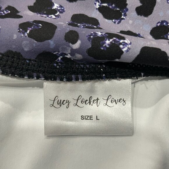 Lucy Locket Loves Womens Leopard Print Leggings Size Large Trendy  Athleisure - Picture 5 of 9